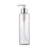 Butelki do przechowywania 25pcs Pet Plastikowe szampon prysznicowy żel Butelka błyszcząca srebrna pompa 100 ml150 ml 200 ml kosmetyczna napełniana pustka balsam