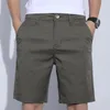 Shorts masculinos cores 5 estilo clássico magro 2024 verão negócios moda fina estiramento curto calças casuais masculino bege cáqui cinza