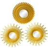 Gold Mirrors for Wall Decor Set of 3 Hanging Ornament Art Crafts Supplies for Home Bedroom Bathroom Small Round Wall Mirror 240314