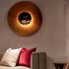 ホワイエダイニングルームのベッドサイドアパートクリエイティブラウンドスコンセインドアアートデコレーション照明照明器具のためのカラフルなレッド