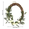 Decorative Flowers Easter Egg Wreath Light Up Artificial Wreaths Door Spring Home Decor For