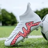 Scarpe da football americano Sneakers di alta qualità per uomo Allenamento Stivali da calcio alti Gomma con punte lunghe Tacchetti Erba Ragazzi Barca