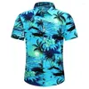 Men's Casual Shirts Hawaiian For Men 3d Grass Print Street Designer Short Sleeved Oversized Shirt High-Quality Clothing Beach Party Top