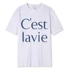 Męskie koszulki Cest la vie takie jest drukowanie na życie T-shirty męskie modne bawełniane hip-hop za nadmorski tshirt swobodny oddychanie