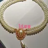 Wspaniały vintage w stylu Rococo Wedding Lolita Princess Multilayer Pearl Pearl Lace Gem Neckarbone Chain 240315