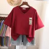 Magliette e camicette EBAIHUI 100% Cotone L6XL T Shirt Plus Size Maglietta Manica Corta Donna Top Estate Giappone Stampa Del Fumetto Con Scollo A V T Camicette oversize