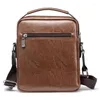 Bag Men Fashion Crossbody Leather Messenger Vintage Casual Shoulder Bags Zipper Man Handbags Tote Male