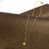 Instagram wiatr sześciogwiazdkowy łańcuch kołnierzyka słonecznego w zawieszce stali nierdzewnej ochrona kolorów 18k złota kolorowy