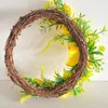 Dekorativa blommor Yysd Rose Wreath For Spring Wall Art Supplies Fract Door Entrance Fireplaces Decor