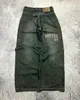 Y2k Estética Vintage Recta Baggy Carta Impresión Mujeres Hombre Jeans High Street Pantalones Casuales Estilo Gótico Denim Pantalones de pierna ancha 240305