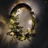 Decorative Flowers Easter Egg Wreath Light Up Artificial Wreaths Door Spring Home Decor For