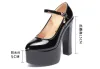 Сапоги Sexy Mary Jane New Women High Heels Black Women Pumps Spring Platform Thick с осенней круглой одиночной обувь S250