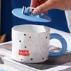 Gobelets tasse créative bonbons au lait avec couvercle haute beauté tasse en céramique capacité filles eau Couple petit déjeuner Drinkware