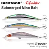 Lurefans yem balıkları 115g 90mm batan manyetik destek lures wobblers besleyici pike lure krankbait balıkçılık için est 240313