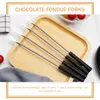 Forchette 12 pezzi Forchetta per fonduta di formaggio e cioccolato Forniture per utensili da cucina per desktop in acciaio inossidabile per gelato