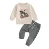 Clothing Sets Toddler Baby Boys Cowboy Outfit My First Rodeo Pullover Sweatshirt And Jogger Pants Set