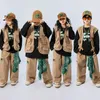 Vêtements de scène pour enfants, gilet ample, pantalons hip-hop, tenues pour filles et garçons, vêtements Rave de Performance Jazz, Costumes de danse Hip Hop pour enfants