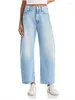 Kvinnors jeans för damer 2024 Spring Cotton O-formad skärning med hög midja Fashion Loose Casual denim Långa byxor