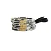 Ensemble de 6 pièces de nouveaux bracelets transparents imprimé léopard pour femmes, bracelet Jerry en ruban, droit
