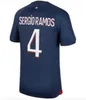 Размер 16-4XL 23/24/25 футбольные майки MBAPPE Maillots PSGES Игрок 10 Hakimi Sergio Ramos M.Asension 2023 2024 футбольные майки и детские комплекты