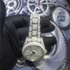 Erkek Kadınlar Gözetlemeler Elmas buzlu Out Lüks Moda Bling Dial Dolay Bezel Band VVS Moissanite Saat Ürünleri