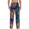 Men's Sleepwear Loose Sleep Pants Pajamas Tie Dye Pattern Long Lounge Bottoms Casual Homewear