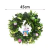 Decorative Flowers Easter Wreath Spring Summer Door Round Egg Flower Garland For Indoor Outdoor Home Decoration