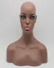 Realistic Female Black Fiberglass Mannequin Dummy Head Bust For Lace Wig And Jewelry Display EMS 236S5789142