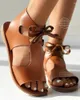Sandały rzymskie damskie sznurowane puste puste buty letnie gladiator otwarty palca na zewnątrz sandałki sandałowe kani zapatos mujer