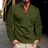 Poloshirts für Herren, klassisch, gestreift, Patchwork-Poloshirts, Herren, Frühling, langärmelig, lockere Freizeit-Oberteile für Herren, Vintage-T-Shirt mit Knopfleiste und Stehkragen