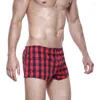 Vêtements de nuit pour hommes Aro Pantalons Mode Tissé Coton Plaid Shorts Home Sport Casual Loose Sleeping