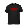 Polo da uomo T-shirt con emblema con cappuccio rosso Abbigliamento hippie spazi vuoti Top carini T-shirt oversize da uomo