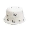 Wide Brim Hats Sun Hat Butterfly Embroidery Flexible Thick Fisherman For Outdoor