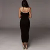 Robe longue à bretelles de couleur contrastée pour femmes, sac à dos révélateur Sexy, fesses, coupe cintrée, nouvelle collection été