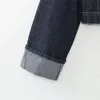 UNIZERA 2023 Autunno-Inverno Prodotto Moda Donna e Casual Versatile Bordo Arrotolato Maniche Giacca di Jeans Cappotto 240311