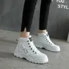 Fietsschoenen Dames Winter Snowboots Mode Stijl High-top Casual Vrouw Waterdicht Warm Vrouwelijk Hoge kwaliteit Wit Zwart