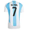 24 25 Argentinas Soccer Jerseys 3 Star Alvarez Messis Maradona Di Maria Dybala fans version 2023 2024 L.Martinez målvakt Men Kids Socks Football Shirts