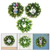 Decorative Flowers Easter Wreath Spring Summer Door Round Egg Flower Garland For Indoor Outdoor Home Decoration