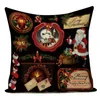 Pillow Merry Christmas Cover Polyester For Home Sofa Car Seat Decorative Santa Claus Snowman Pillows Cases