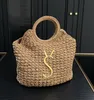 24ss tote Woven with Lafite grass Metal letter Designer Icare Large Gaby Totes Maxi Beach Bags Handbags Shopping Bag high quality