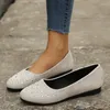 Casual Shoes Shiny Crystal Shallow Loafers for Women Lightweight Non-Slip Ballet Flats Woman Black Flock Soft Sole Walking Female 2024