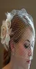بيع العروس حجاب المشط Blusher Birdcage Tulle Ivory Champagne Flowers Feather Feather Bridal Wedder S Hat Dress7124439