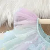 Robes pour filles, sans manches, en Tulle, à paillettes, étoiles arc-en-ciel, cadeaux d'anniversaire pour fête de danse princesse de 1 à 6 ans