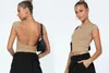 Projektantka mody T-shirt Y2K Women Summer Sexy Backless Nilon Moisture Nacting Wygodne oddychające krótkie rękawowe szczupły R0UF 4965 DD3Y