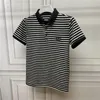 Men's Polos Clothes Black With Collar Male Tee Shirts Striped Polo T-shirt In Streetwear Ordinary Top Quick-drying