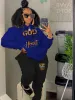 Set LW Plus Size Woman Tracksuit Tvådelat Set Winter Warm Hoodies+Pants Pullovers Sweatshirts 2st Set Casual Hoodie Sportswear