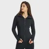 Lu Jacket Align Coat Hoody Align Lu Lemon Yoga avec Alos Automne Hiver Épais À Capuche Sport Veste De Gym Femmes Slim Fit Trou De Pouce En Plein Air Ru