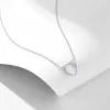 Collane con ciondolo Collana a catena con clavicola e conchiglia a forma di cuore in argento sterling 925 per donna