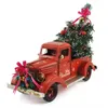 Decorative Figurines Red Vintage Classic Truck Metal Vehicle Antique Car For Home Miniature Christmas Party Table Decoration Year Gift