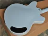 Guitarra canhota corpo azul eco guitarra elétrica com tampa de metal, escala de jacarandá, hardware cromado, fornecer serviço personalizado